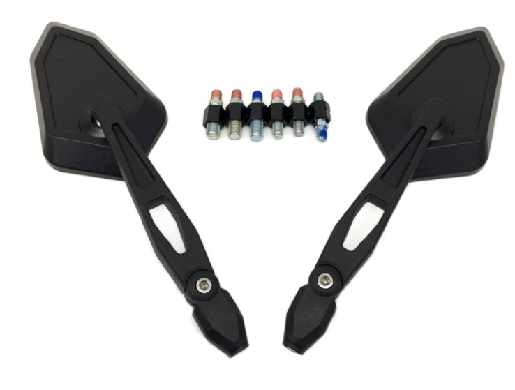 Motorcycle Rear View Mirror with Emarked M10/M8 Stem