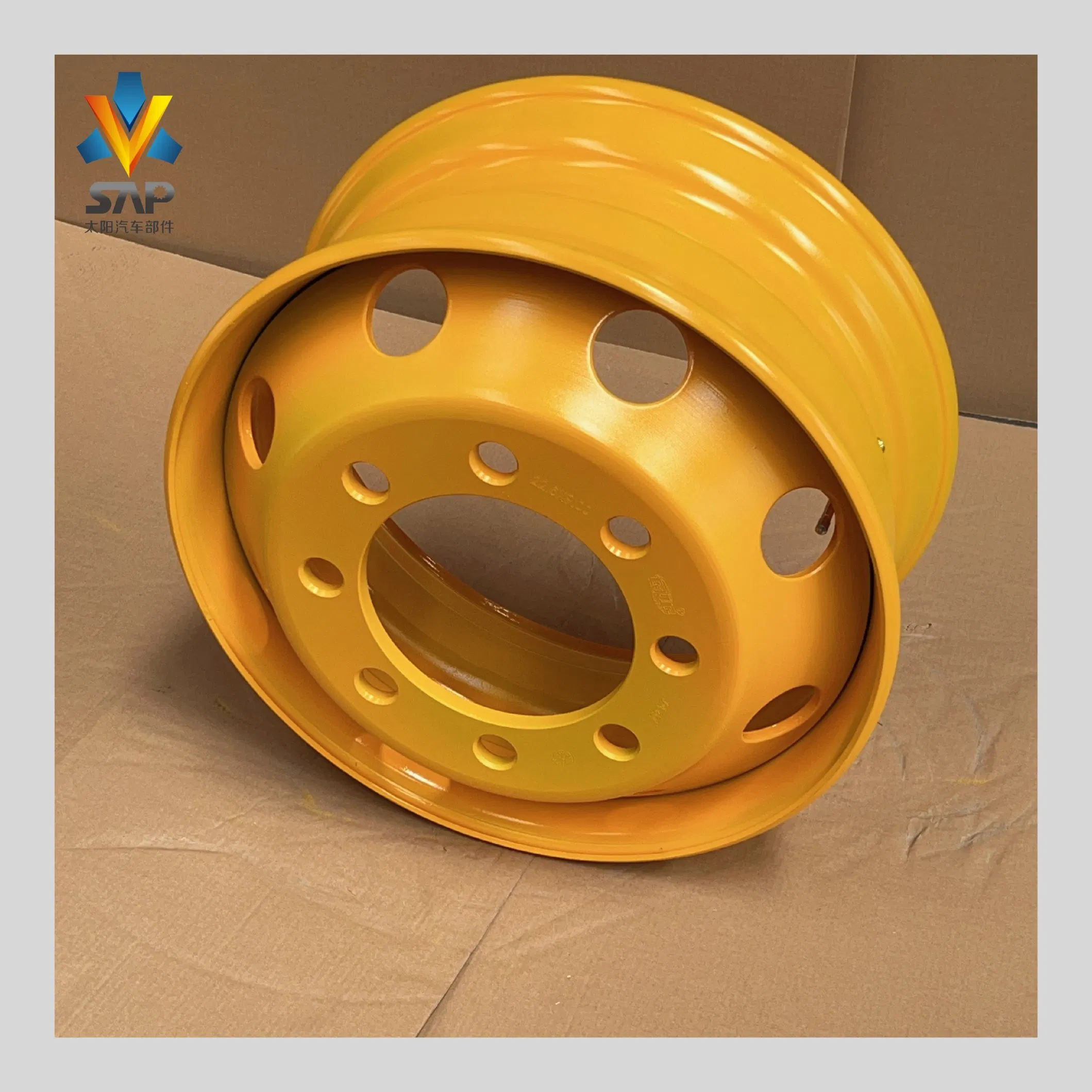Стальной безкамерный диск 22.5x9.00 для грузовика, желтый