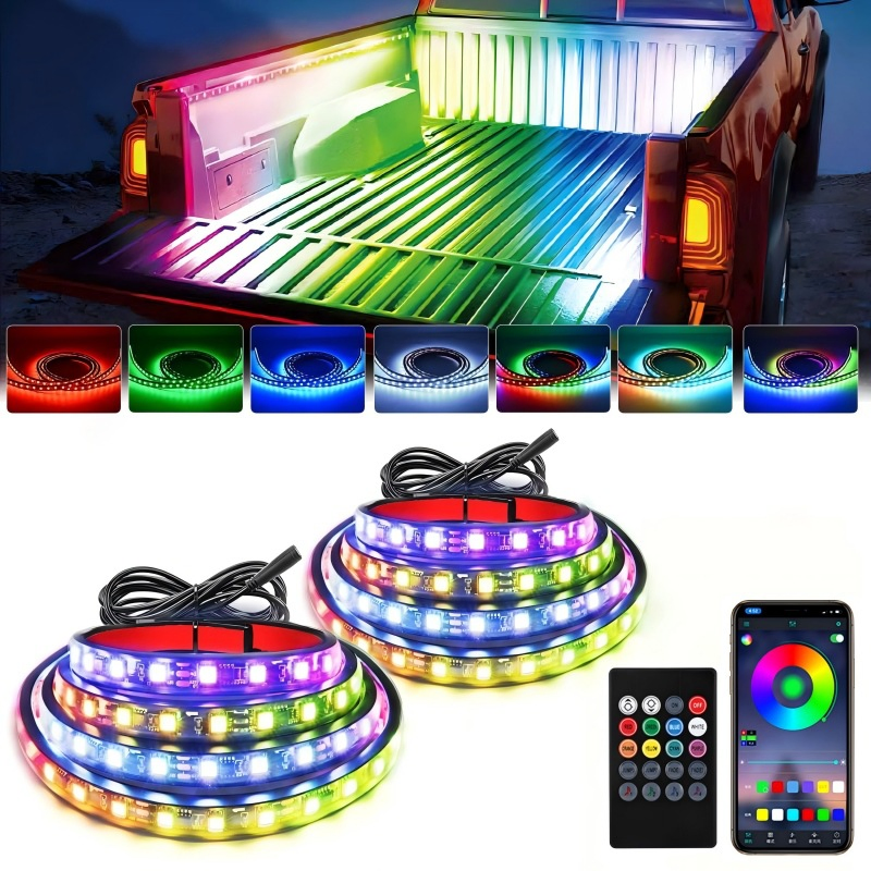 2 в 1 LED подсветка салона автомобиля с RGB и управлением