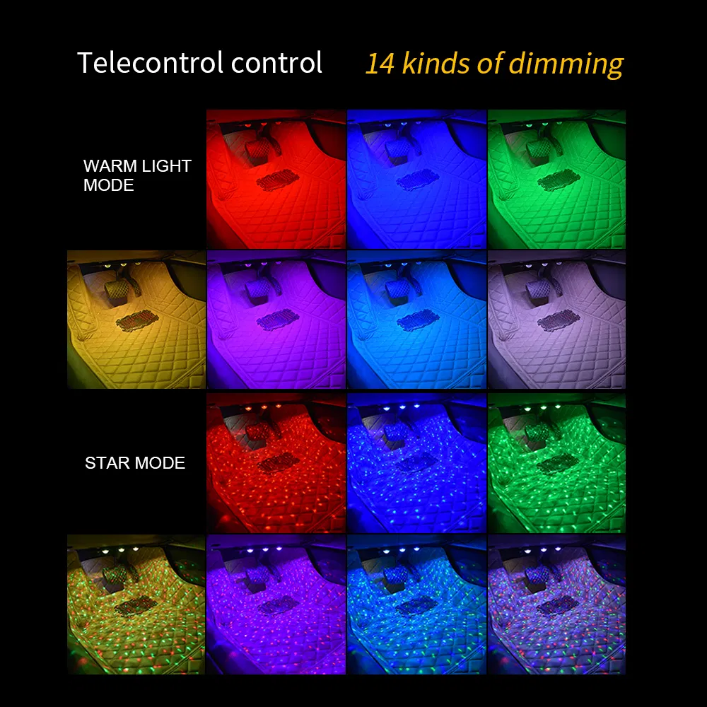 USB светодиодная лента для салона авто с теплым светом
