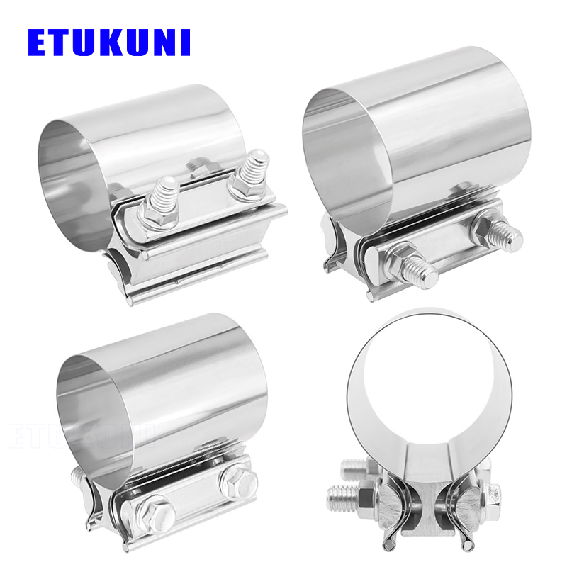 High-Strength Stainless Steel Car Exhaust Pipe Clip Muffler Sleeve Adjustable Auto Duct Hose Clamp Fasteners