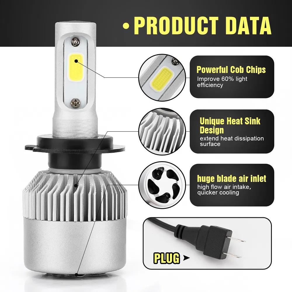 Комплект светодиодных ламп H11 9005 H4 для авто, 12В