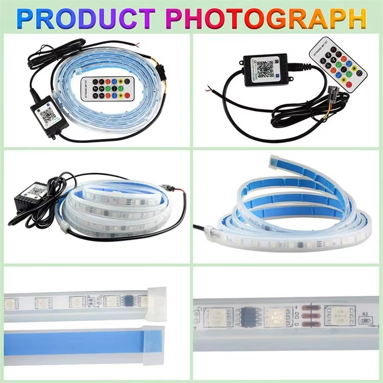 150cm 180cm RGB APP Car Hood Decorative Flexible Strip Light High Bright Car LED Hood Light