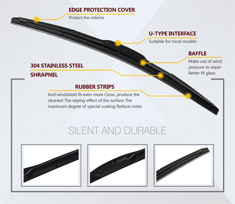 Guangzhou Wiper Blade Factory Direct Wholesale Good Quality Auto Hybrid Wiper Blade Price