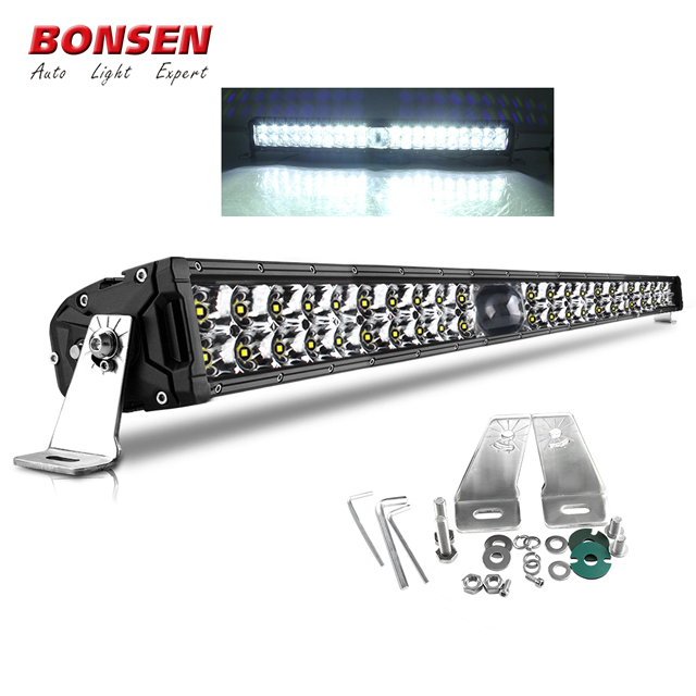 Truck ATV UTV 4X4 Bright 6000K IP68 2km Range 52 Inch Spot Beam Laser Dual Row LED Light Bar Car