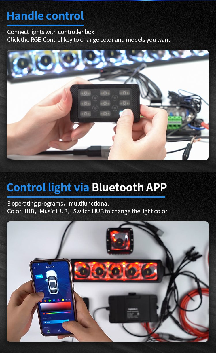 Aurora Universal 8 Gang Switch Panel Marine Boat SUV ATV UTV Truck 4X4 12V 24V Offroad LED Switch Panel Circuit Control Box