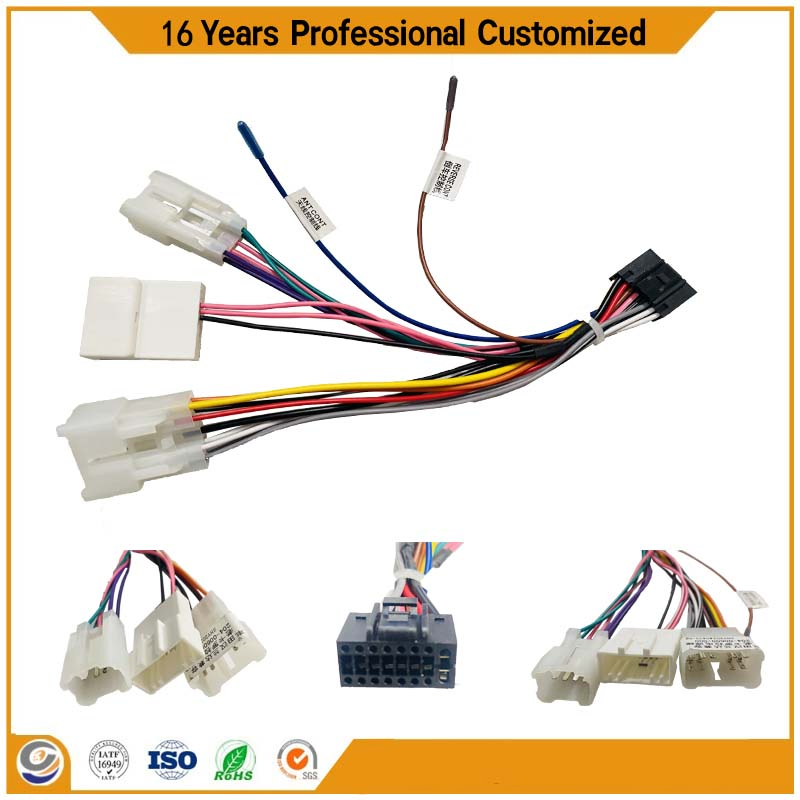 Customzied New Products Car Audio Android 16 Pin ISO Adapter Wire Harness