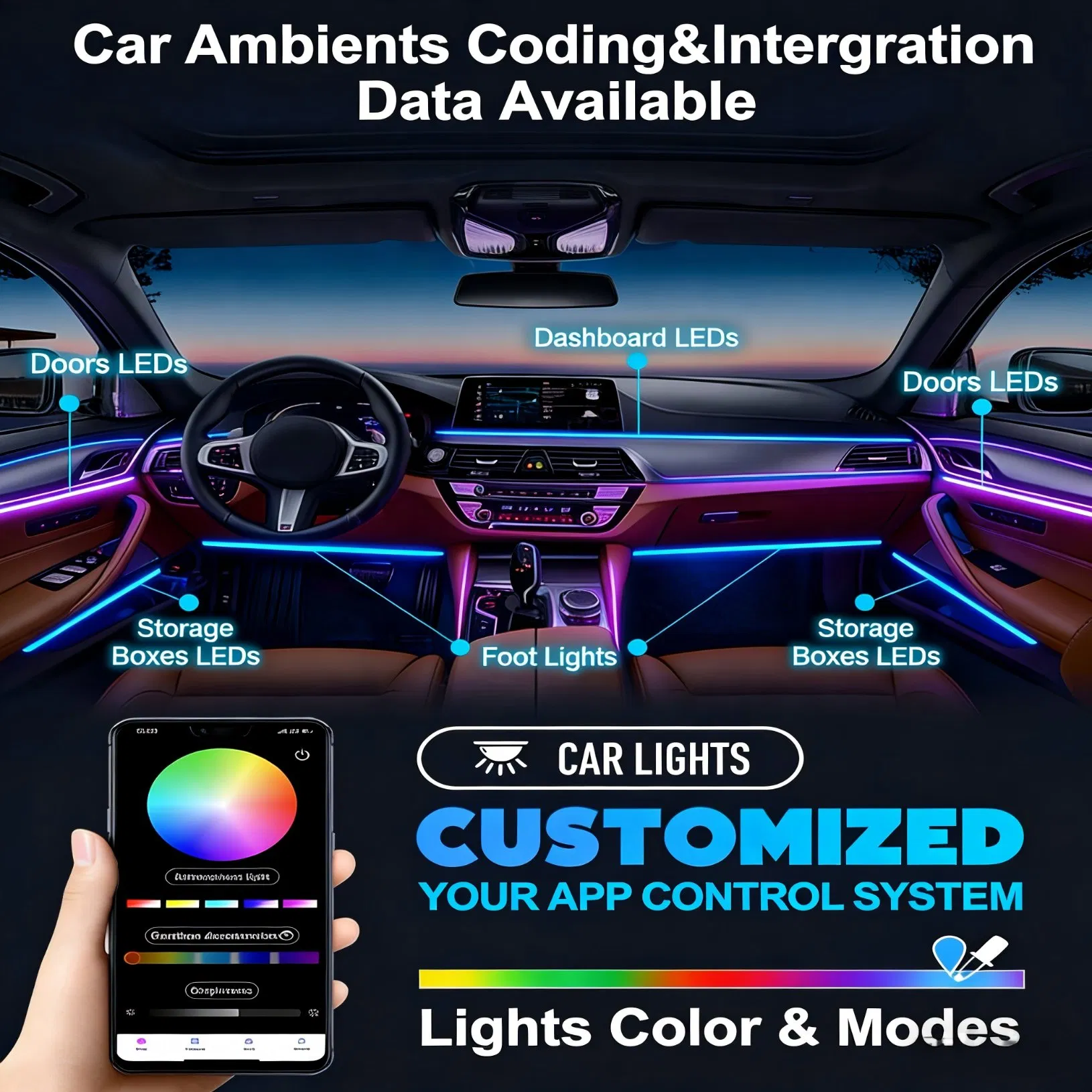 Светодиодная подсветка салона для BYD Dolphin