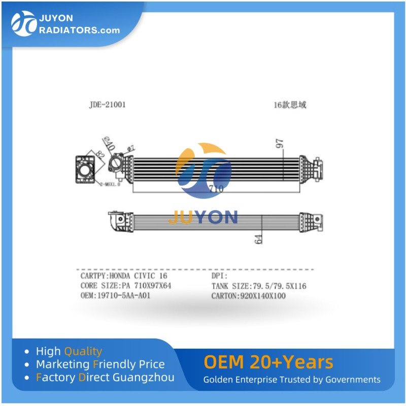 Интеркулер для Honda Civic 16 (19710-5AA-A01)