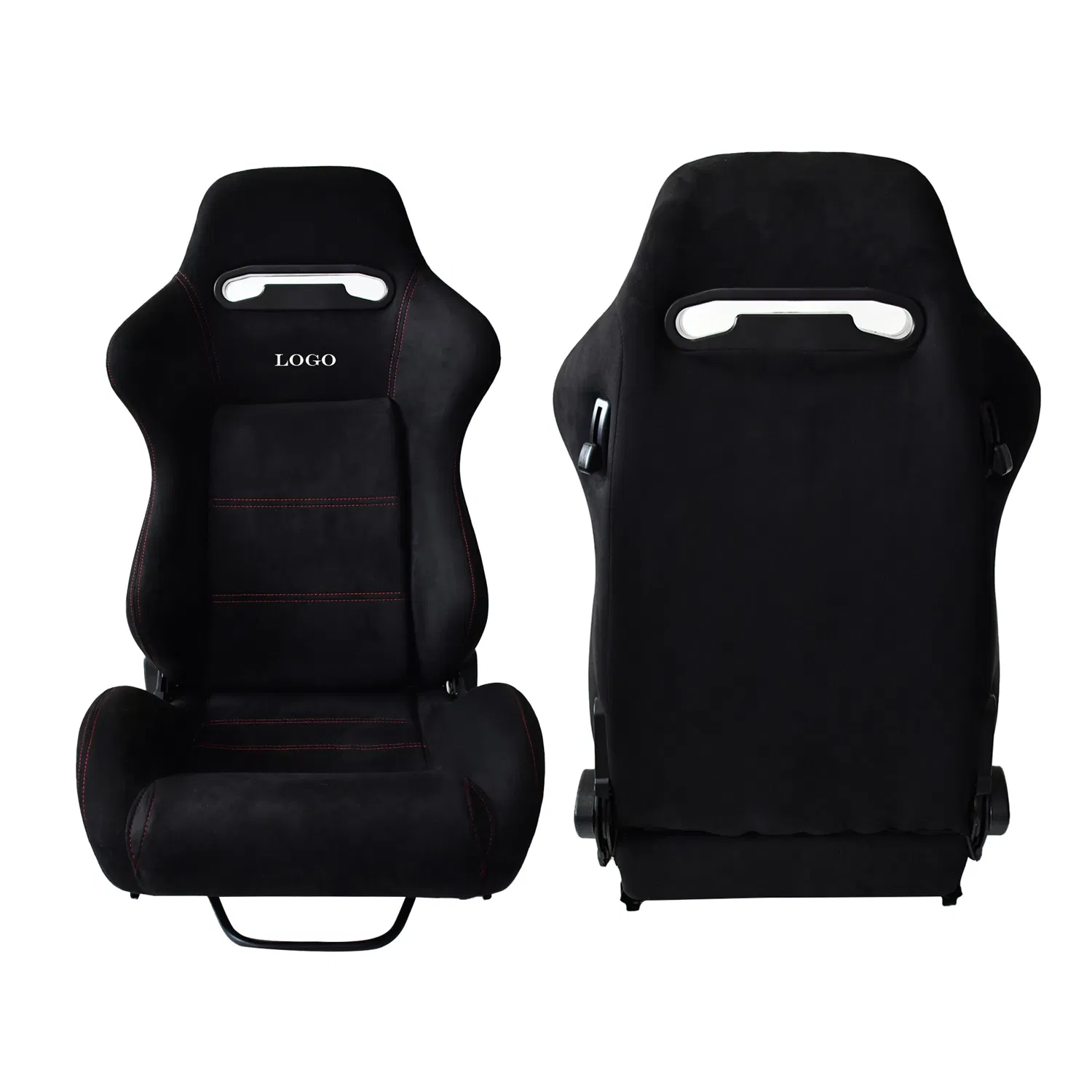 Tiypeor Premium Black Suede Racing Seat with Custom Embroidery and Adjustable Features