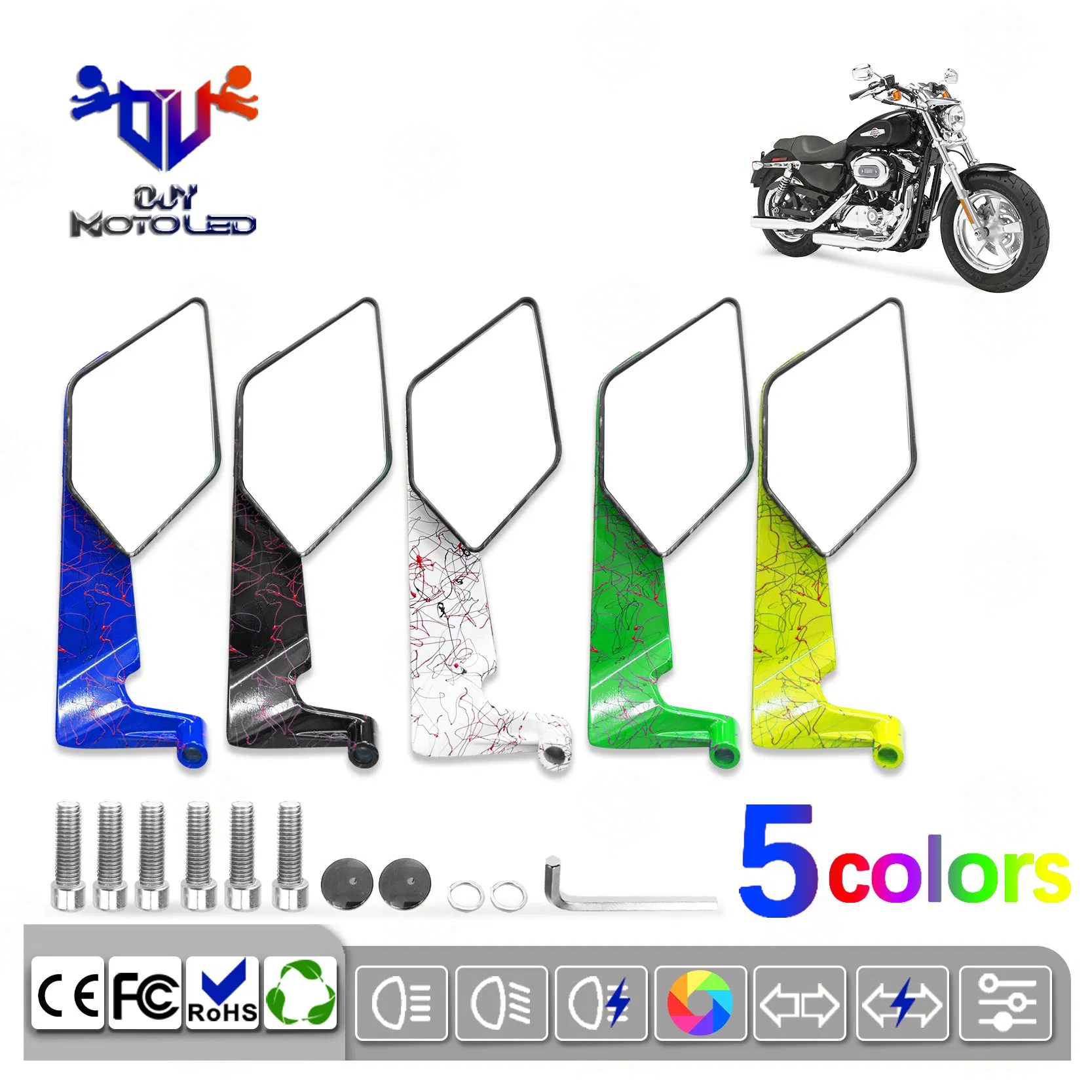 Premium Quality Motorcycle Reflectors in Five Eye-Catching Colors