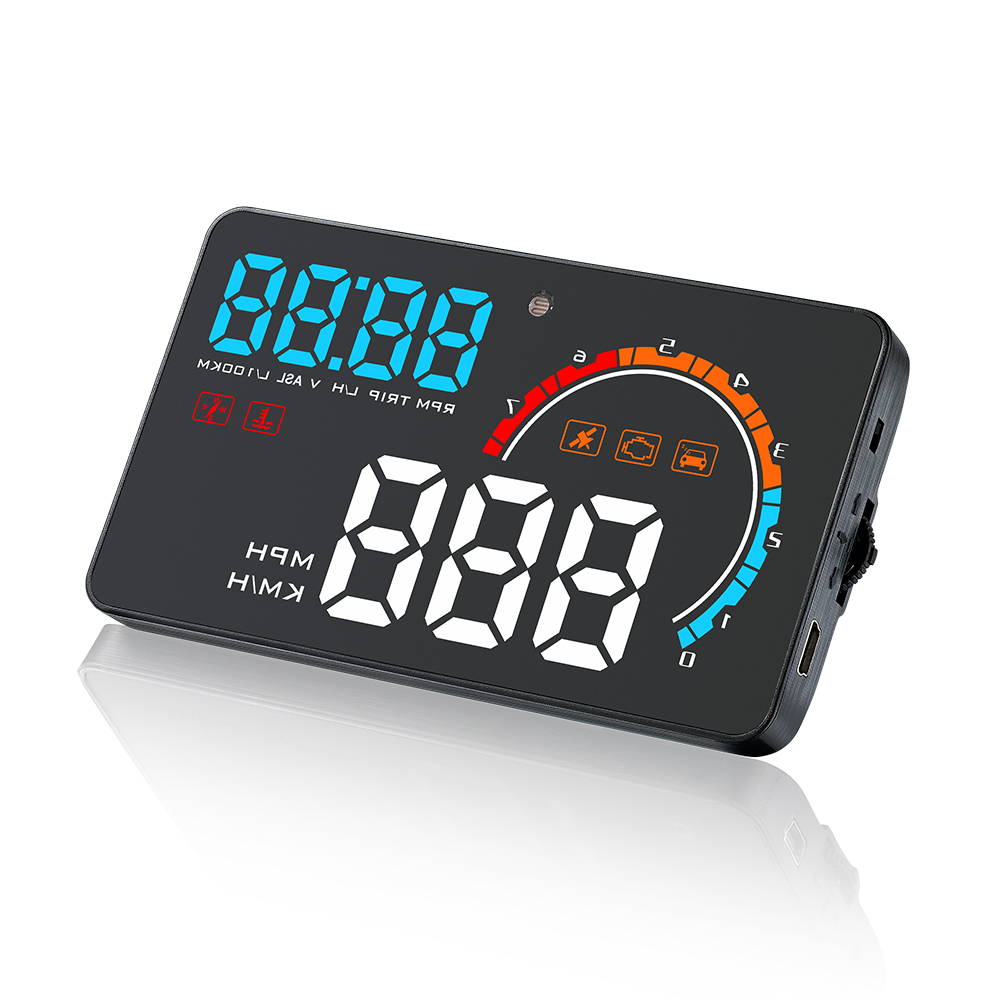 Автомобильный HUD-дисплей OBD2 с GPS, 3,5 дюйма, светодиодный