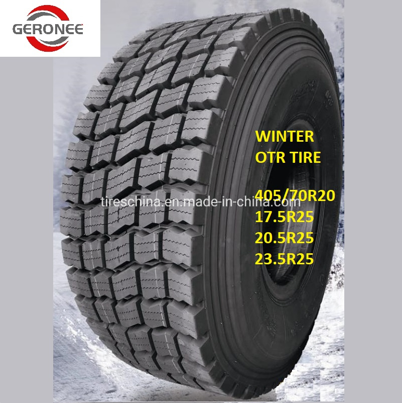 Winter Tires M+S OTR Tyres off The Road E3/L3 Tires (405/70R20 17.5R25 20.5R25 23.5R25) for Mud and Snow Ice Winter Use