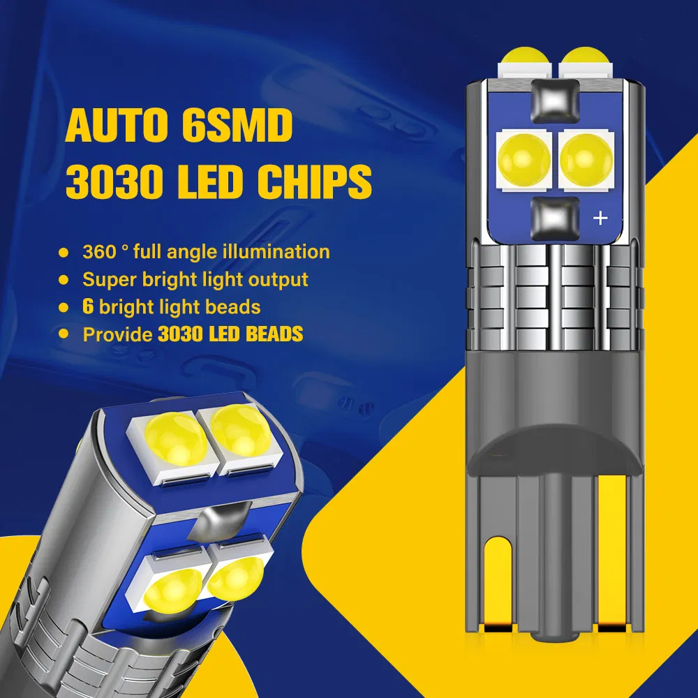 Светодиодные лампы BKR T10 W5W для авто, 6SMD