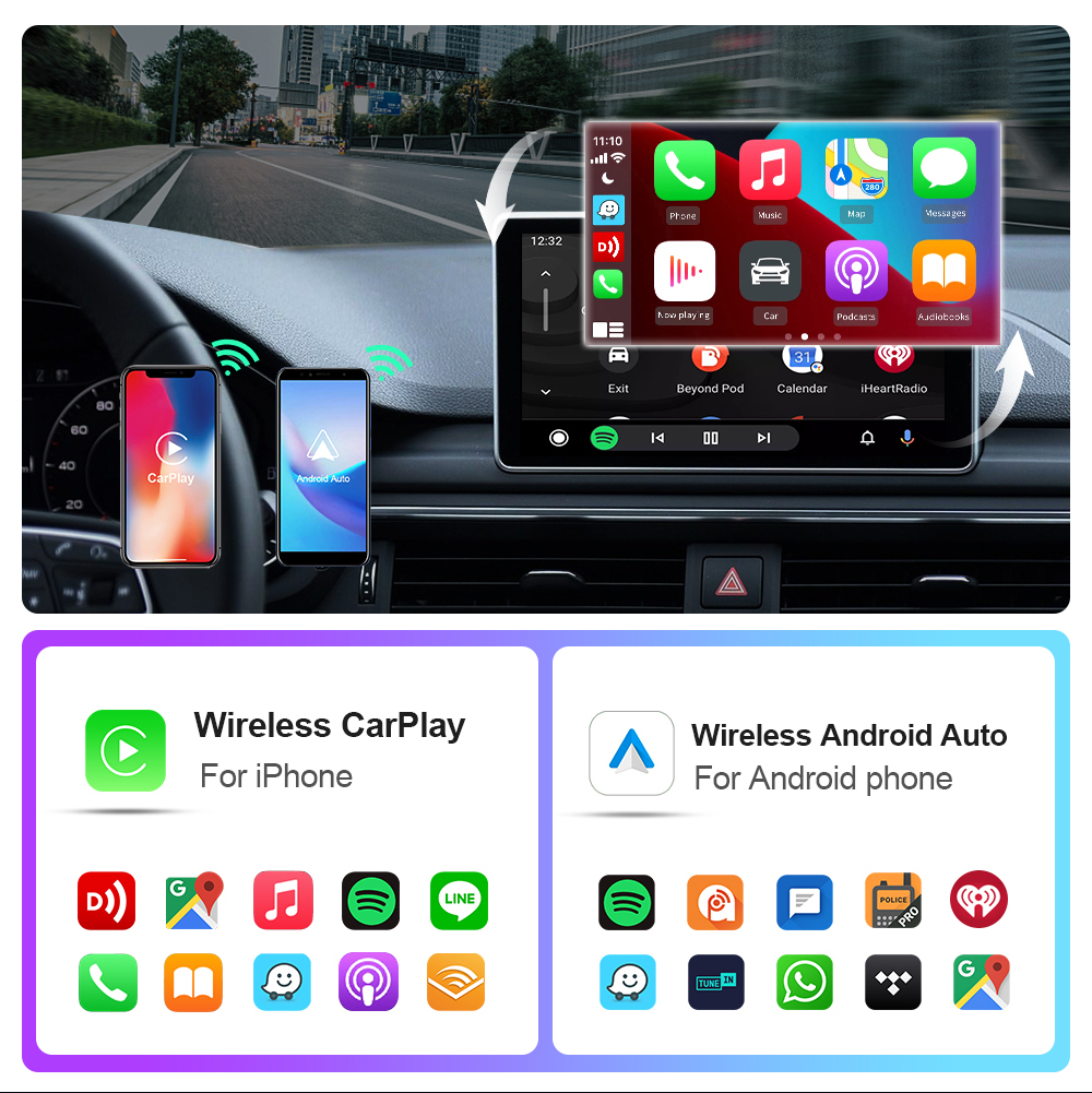 Смарт-бокс EKIY 2 в 1: беспроводной адаптер 5 ГГц Wi-Fi для Android (подключи и играй)