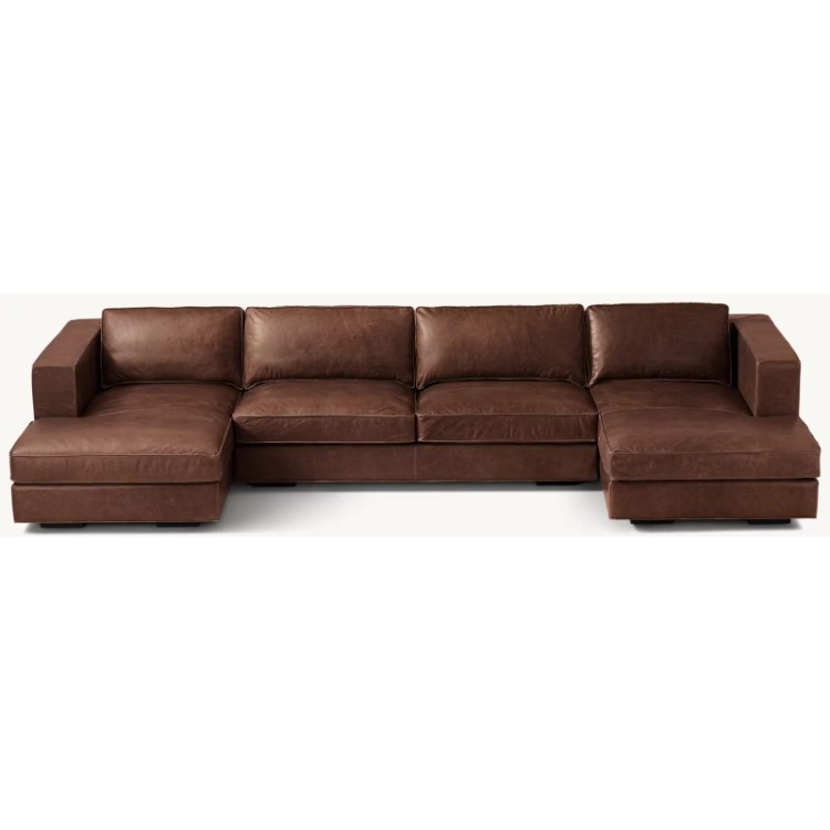 Современная классическая мебель для гостиной из натуральной кожи U-Chaise