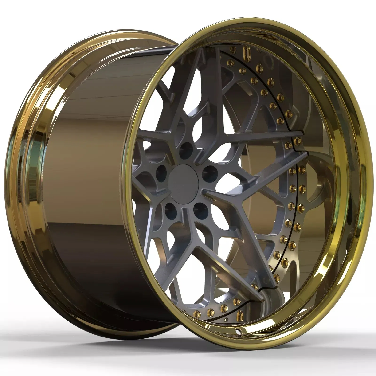 Литые диски Kipardo T6061, 2-3 части, золото