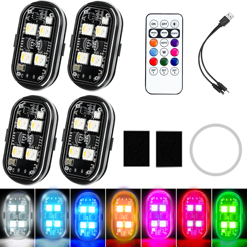 7-цветный стробоскоп для дрона, USB светодиодный сигнальный фонарь