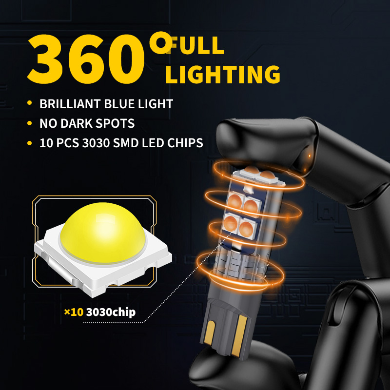 Светодиодная лампа BKR T10 W5w для авто, 10 SMD