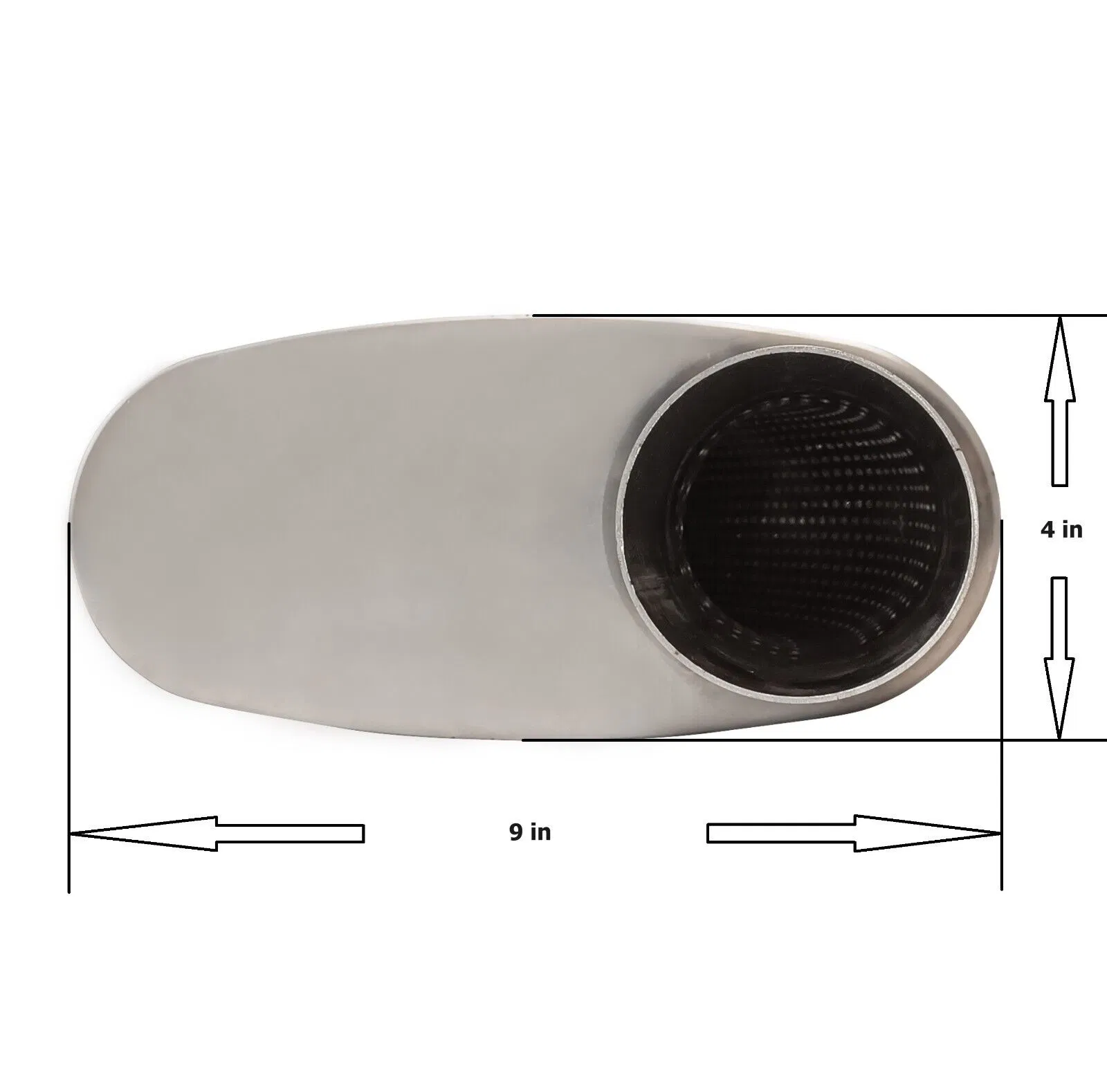 Глушитель MAX-569575 овальный 2.5 дюйма, нержавеющая сталь
