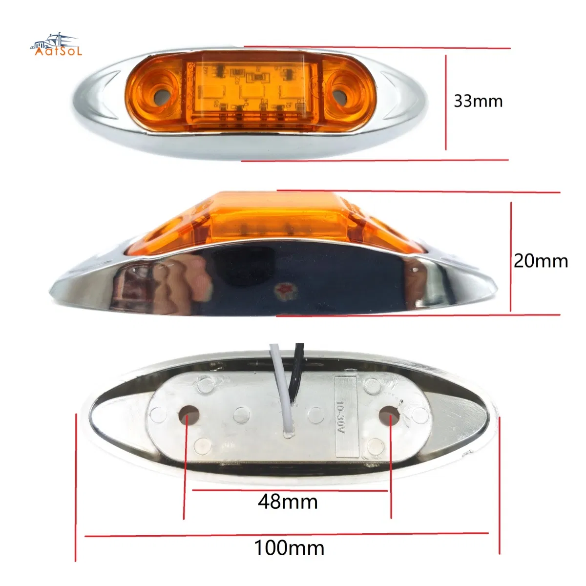 Светодиодный габаритный фонарь 10-30В для грузовиков