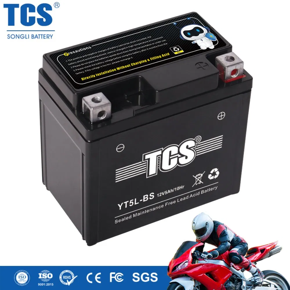 TCS Sealed Maintenance Free SLA Motorcycle Agm Vrla Lead Acid Battery YT5L-BS
