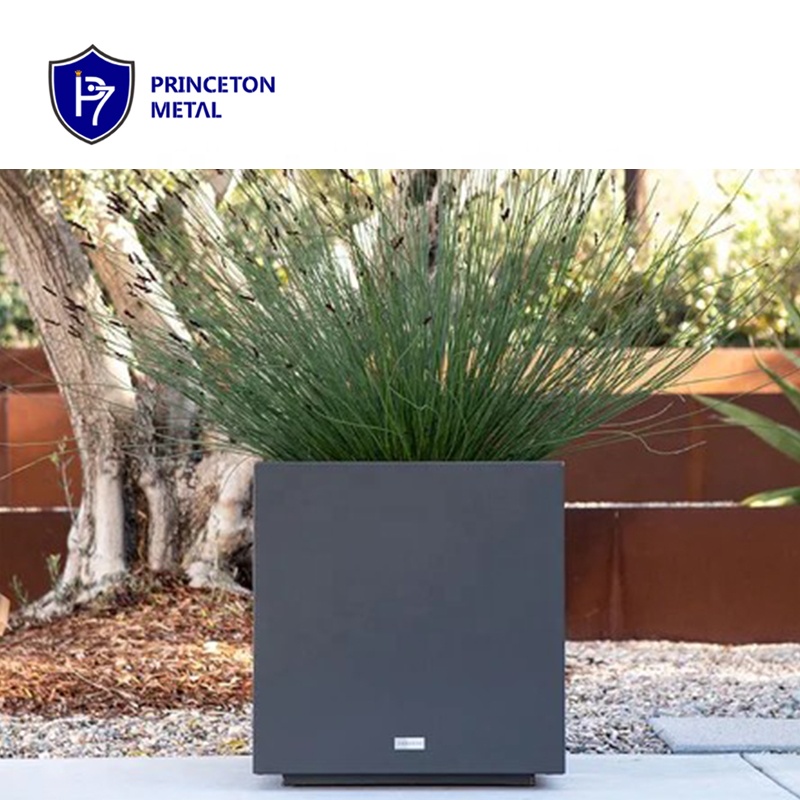 Large Square Outdoor Aluminum Planter for Home and Garden