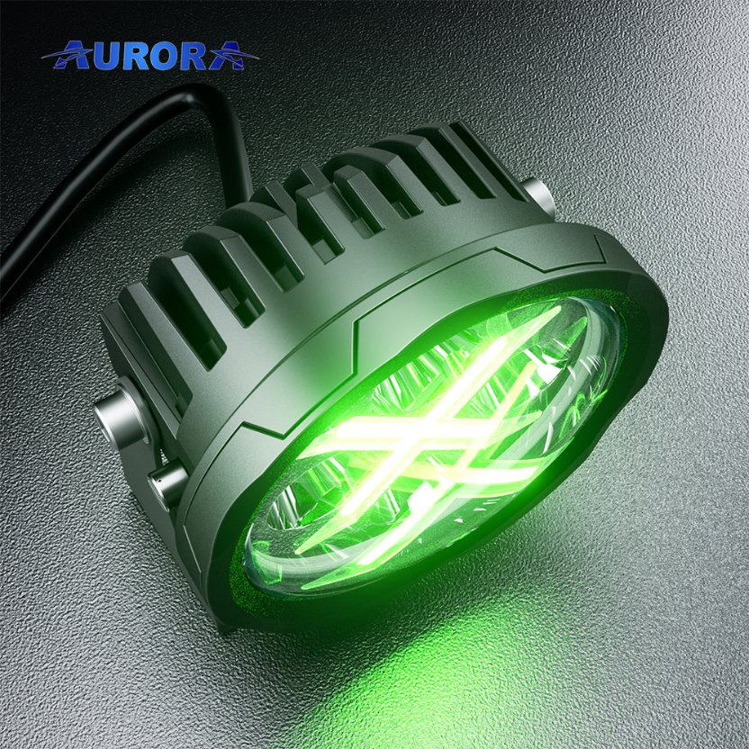 Aurora 4inch Small Round LED Driving Lights RGB Work Lights