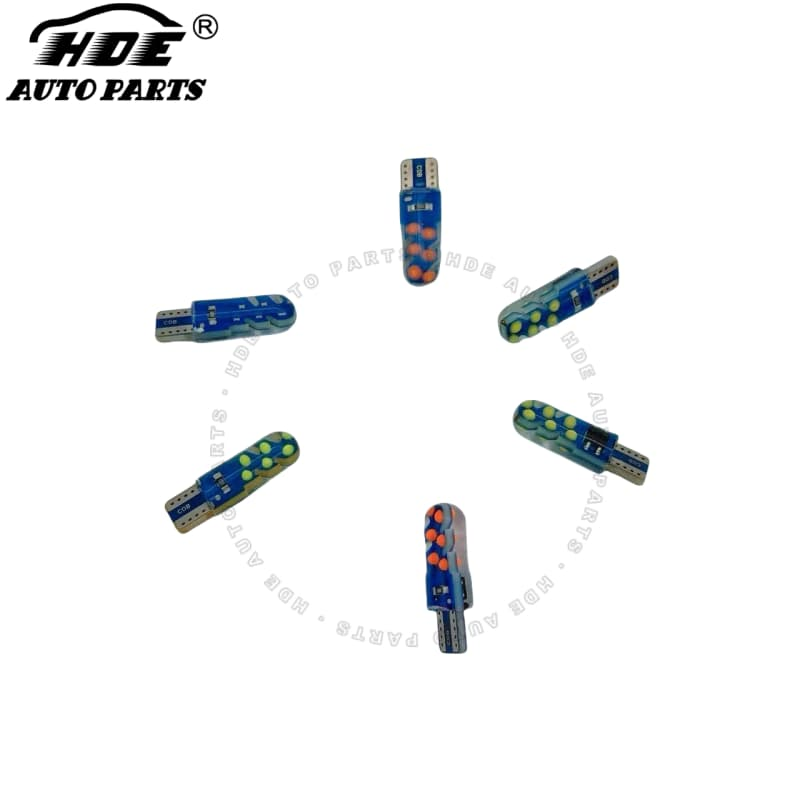 Светодиодная лампа T10 COB для авто, разноцветная