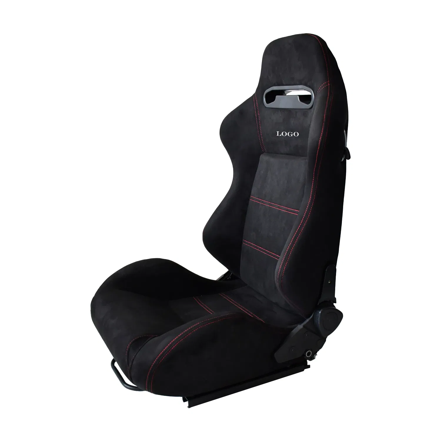 Tiypeor Premium Black Suede Racing Seat with Custom Embroidery and Adjustable Features