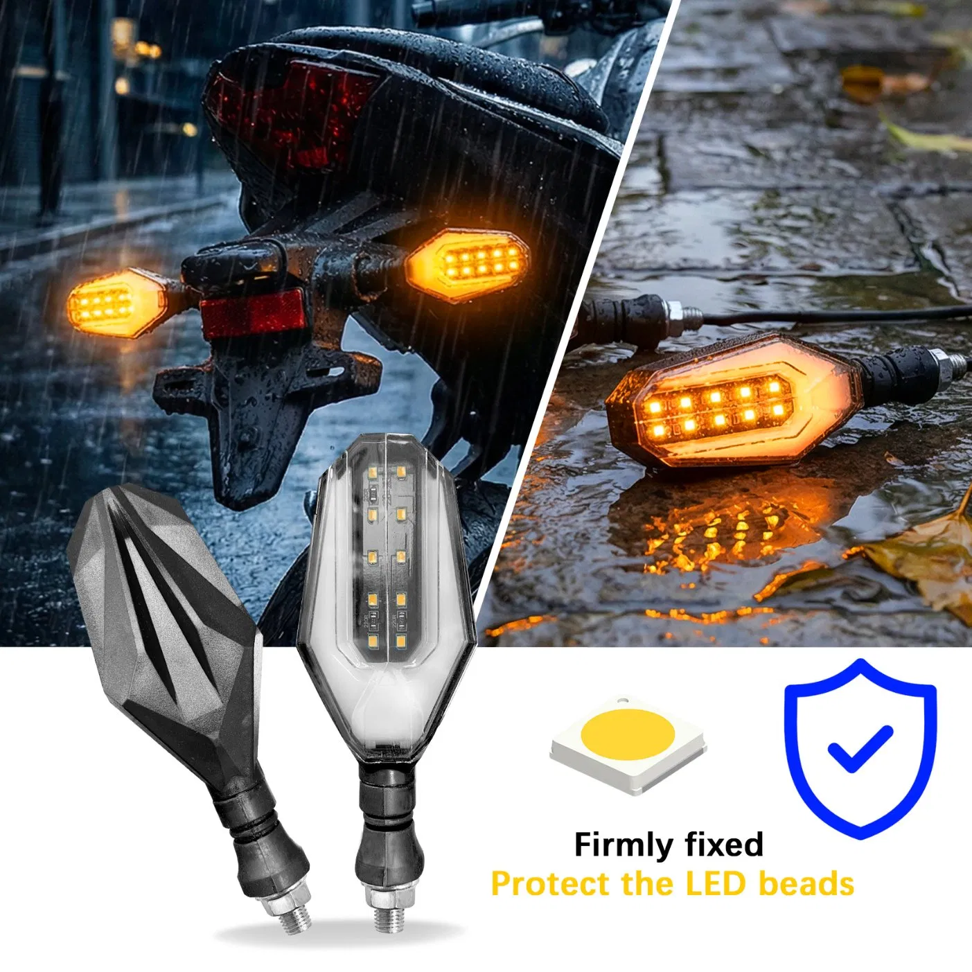 Универсальные светодиодные поворотники для мотоцикла