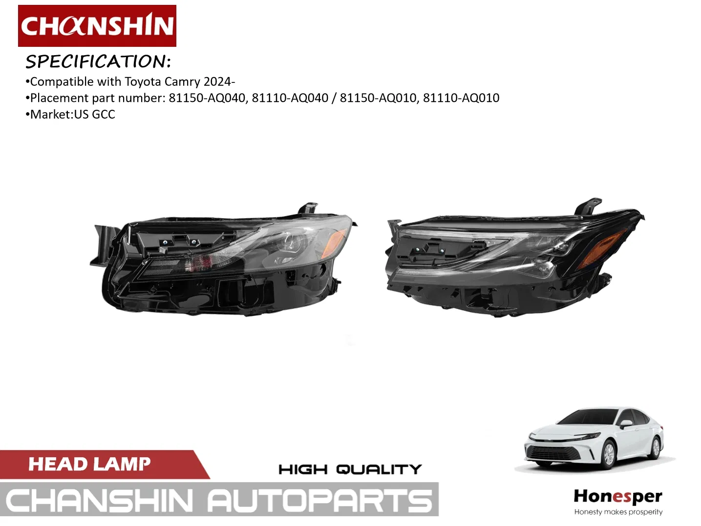 Фара головного света LED для Toyota Camry 2024-2026