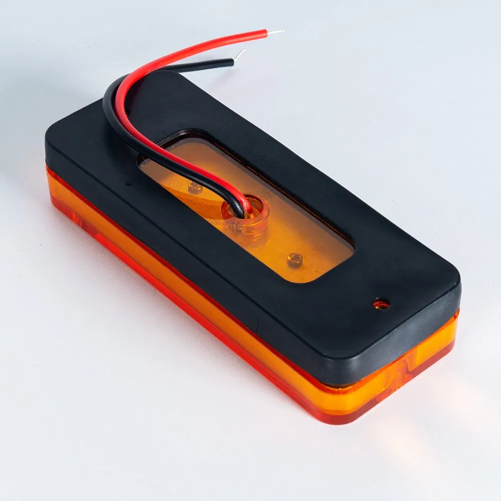 Прямоугольный янтарный светодиодный маркерный фонарь с отражателем