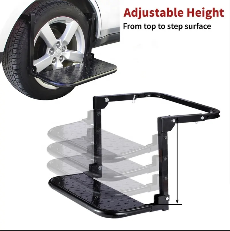 Folding Steel Ladder for Quick Tire Changes and Vehicle Access