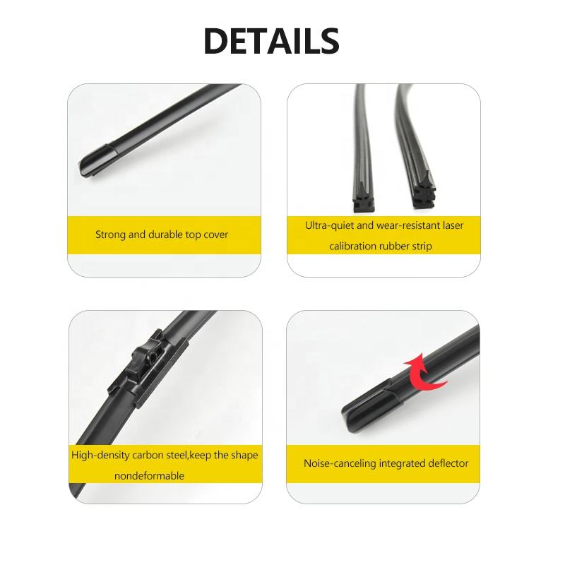 High Quality Auto Windshield Wiper Silicone Universal Soft Rubber J U Hook Quite Windscreen Car Wiper Blades