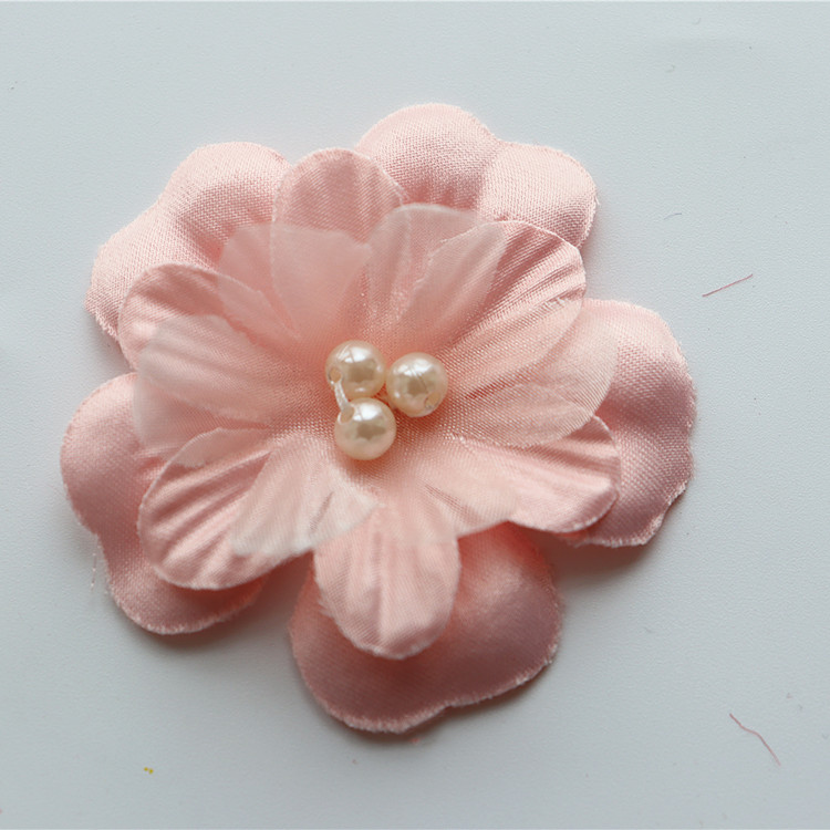 Three-Layer 3D Beaded Lace Flower Accessories