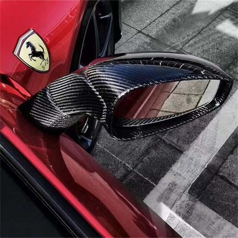 OEM Style Dry Carbon Fiber Mirror Covers for Ferrari F8 High Quality Body Kit Side Mirrors New Condition Upgrade Parts