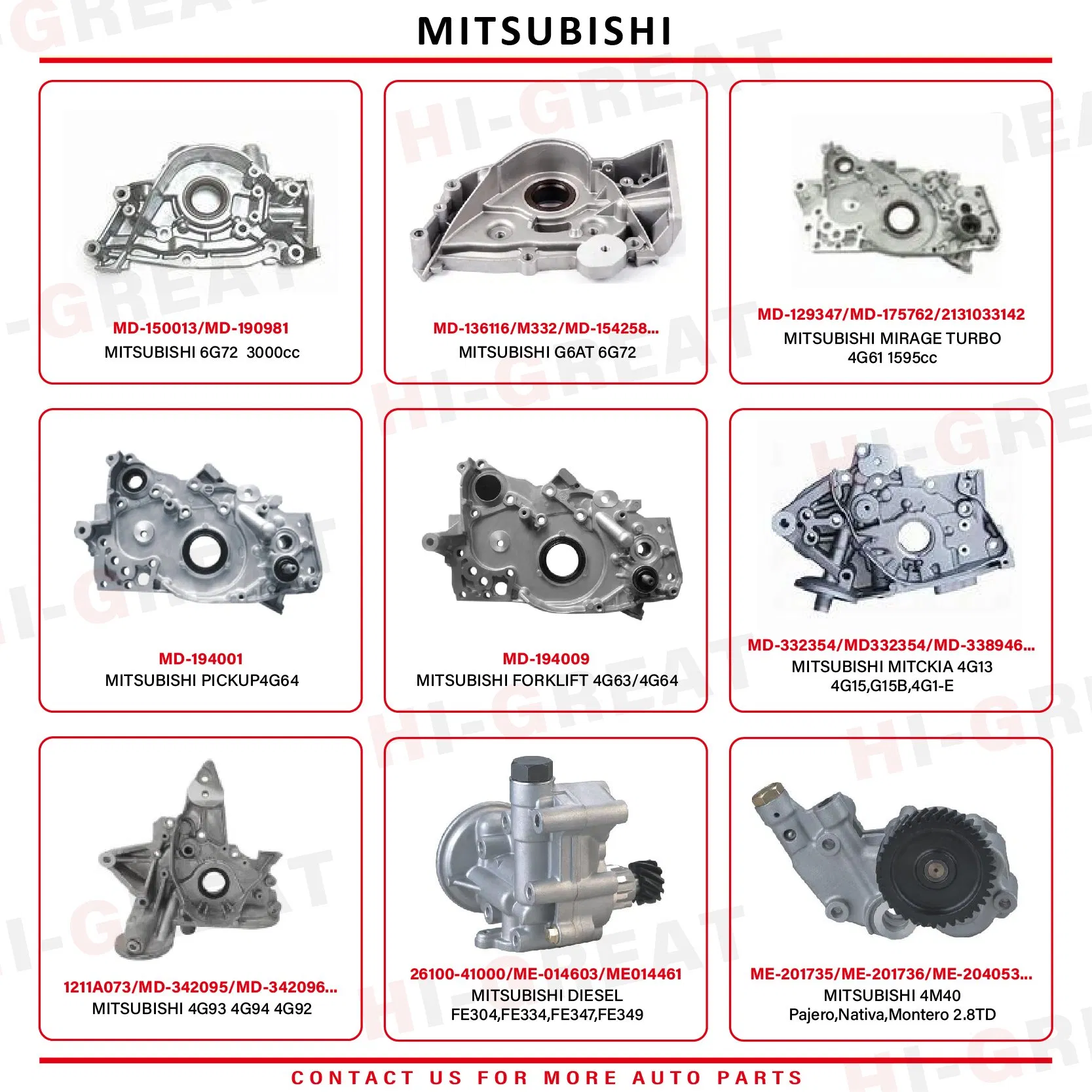 Масляный насос для Mitsubishi 4D56u L200 Pajero