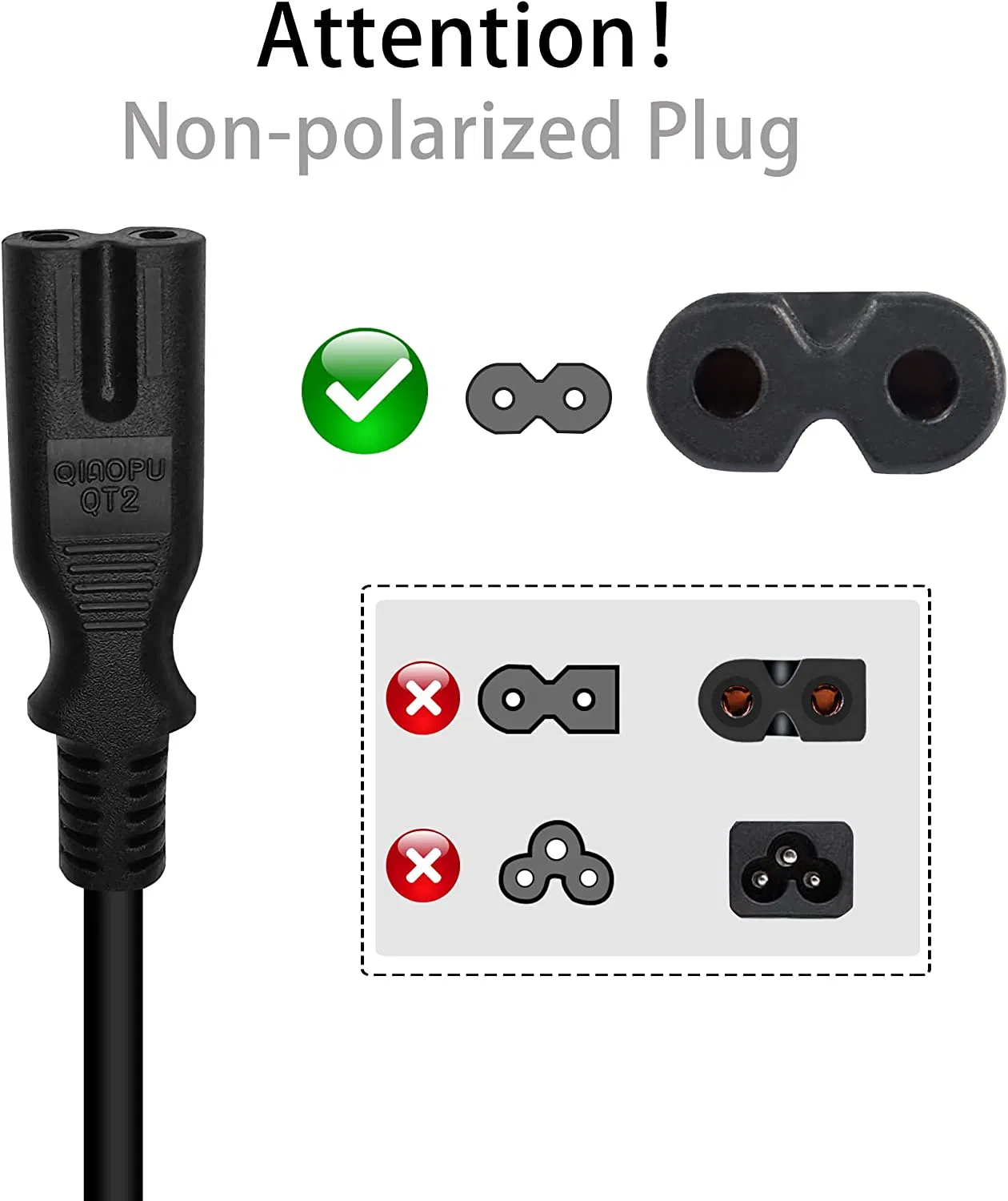 12V Cigarette Lighter Cable 2 Pin Cable Plug for Car Cooler Cool Box Mini Fridge (1.5m)