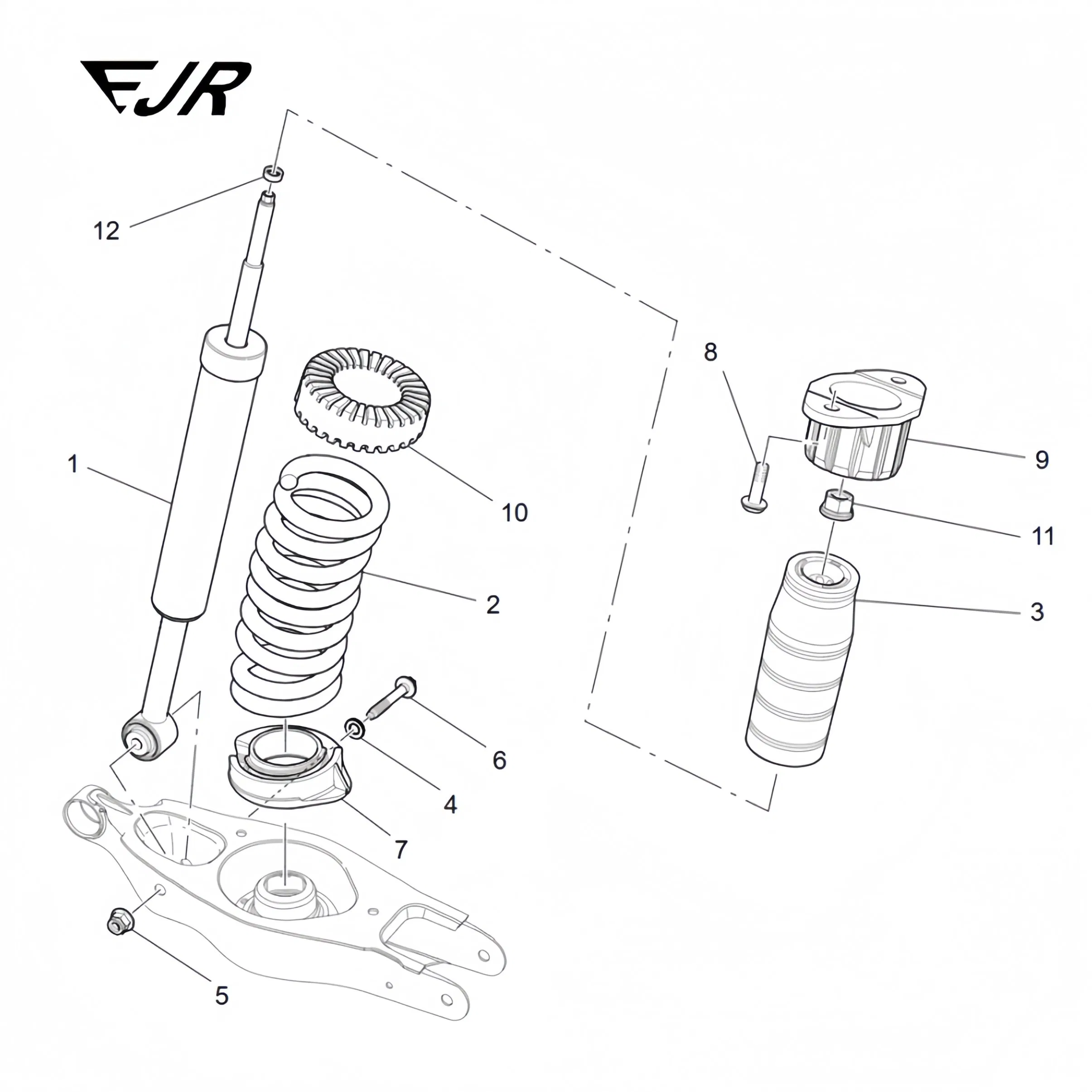 Auto Parts 670105403 / 670303724 / 670105403 / 670033244 Rear Shock Absorber with Sensor Cable for Maserati Ghibli Quattroporte Car Parts