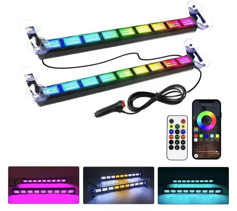 Multifunctional Bar Light 2 In1 APP RGB Changing LED Warning Strobe Light