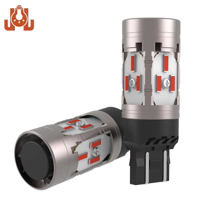 Красная светодиодная лампа 7443 для стоп-сигнала и габаритов