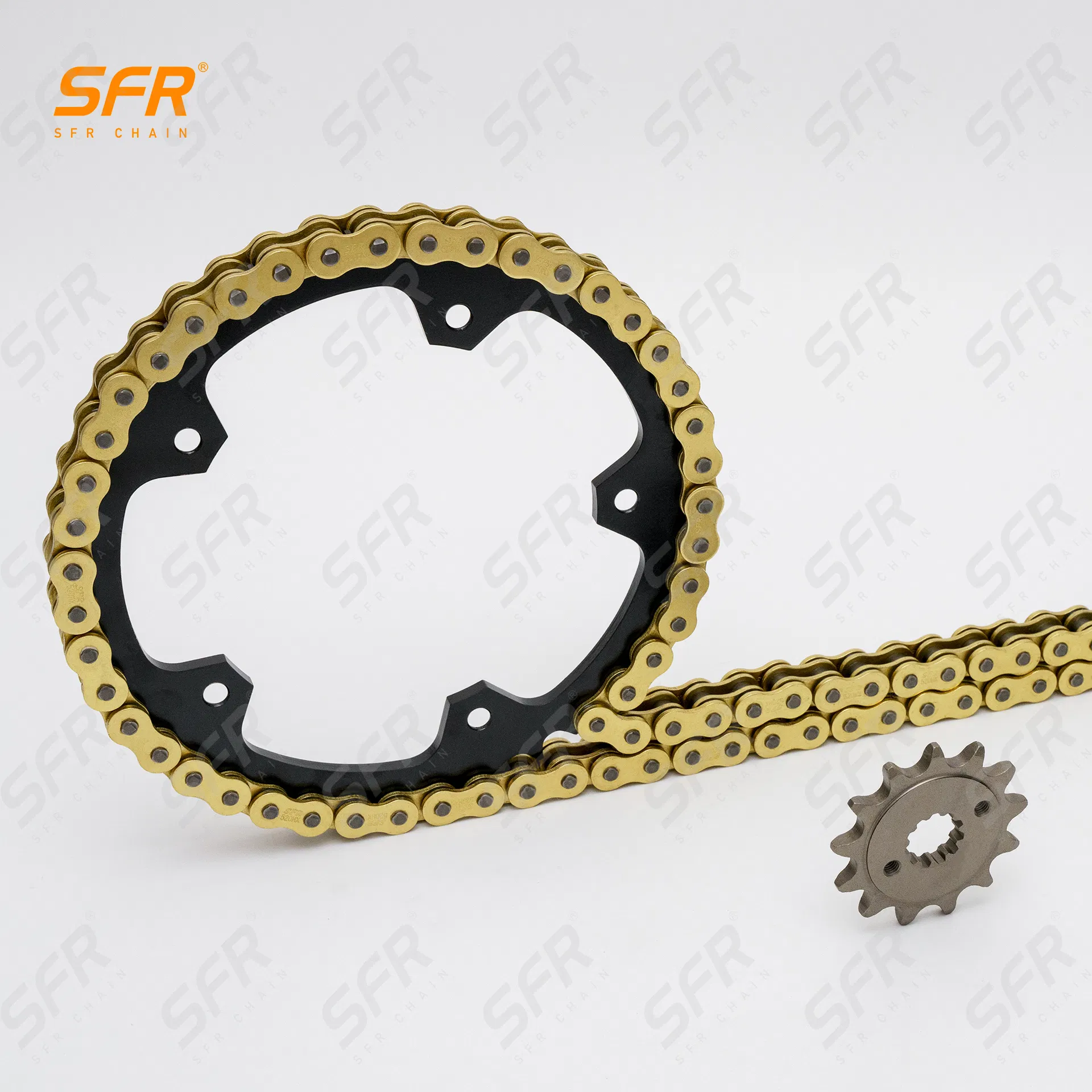 Цепь и звезда мотоциклетная SFR 520HX 120L, сталь 45#