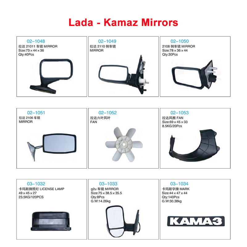 Lada Side Mirrors and Rearview Mirror for Lada, Kamaz, Maz, Volga, Gaz, Gazelle, Mtz Auto Parts for Russia Cars and Trucks